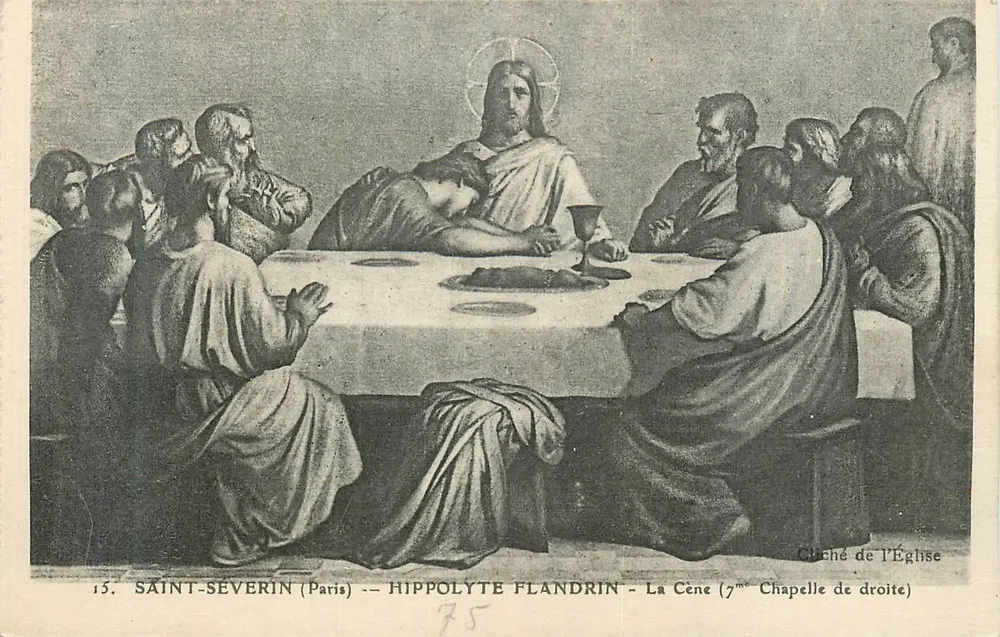 Die Letzte Mahlzeit — Saint-Séverin (Paris) — Hippolyte Flandrin — 7. Kapelle rechts - Vorderseite