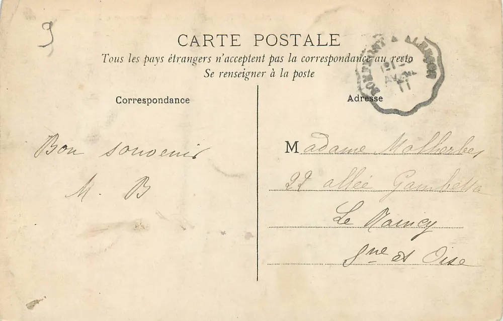 Alençon — Le Tribunal de Commerce et l'Église Notre-Dame — Éditeur inconnu, n° 10 - Verso