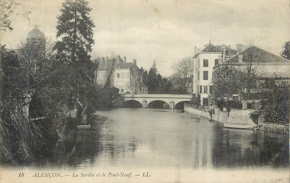 Alençon — La Sarthe et le Pont-Neuf — LL. - Recto