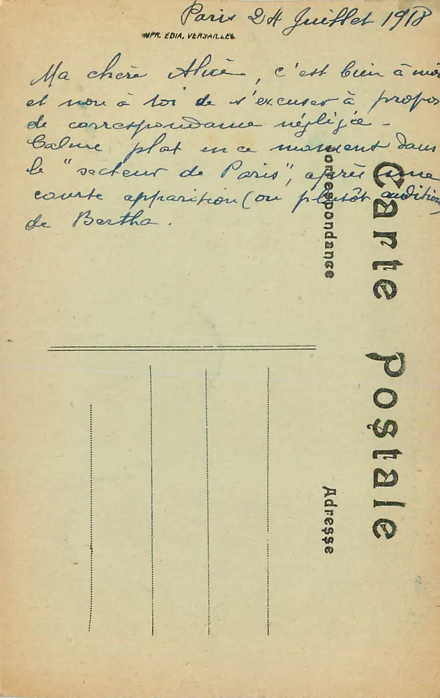 Paris — Praça e Coluna Vendôme — Impr. Edia, Versailles - Verso