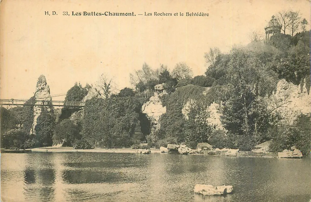 Les Buttes-Chaumont — Die Felsen und der Belvédère — H.D. 33 - Vorderseite