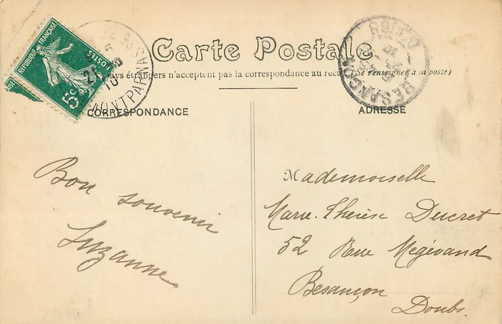 Les Buttes-Chaumont — Die Felsen und der Belvédère — H.D. 33 - Rückseite