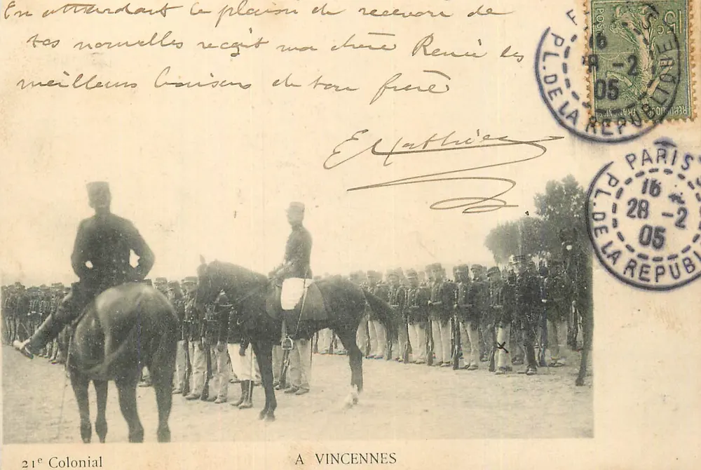 21º Colonial — A Vincennes — Editor não visível - Frente