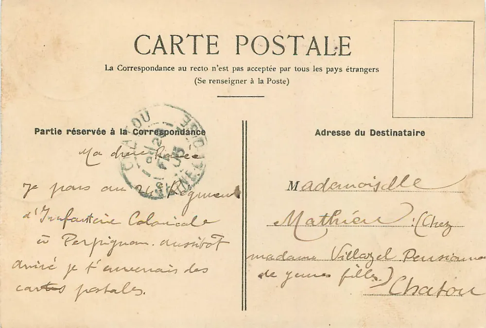 21º Colonial — A Vincennes — Editor não visível - Verso