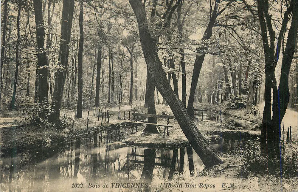 Bois de Vincennes — L'Île du Bon Repos — E.M. n°1022 - Recto