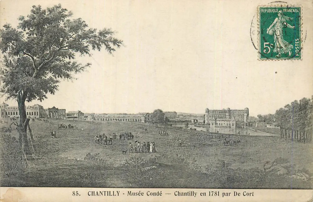 Chantilly - Museu Condé — Chantilly em 1781 por De Cort - Frente