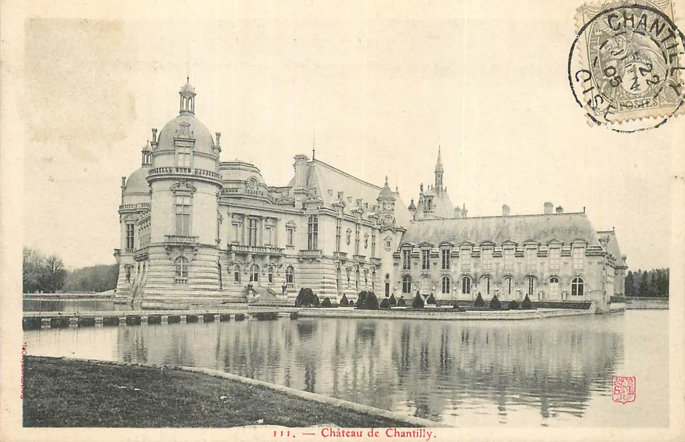 Castelo de Chantilly — Vista do castelo e de seus jardins — Editor: CIC, n° 111 - Frente