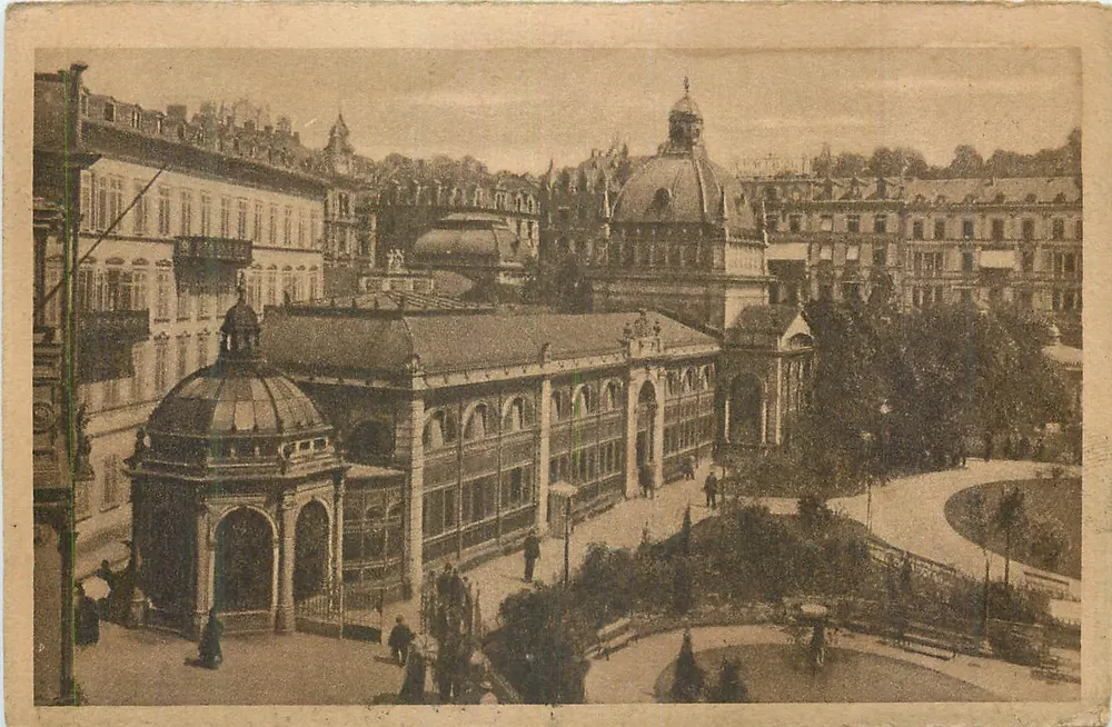 Wiesbaden — A fonte quente — Impressão em cobre, Série No. 180 - Frente