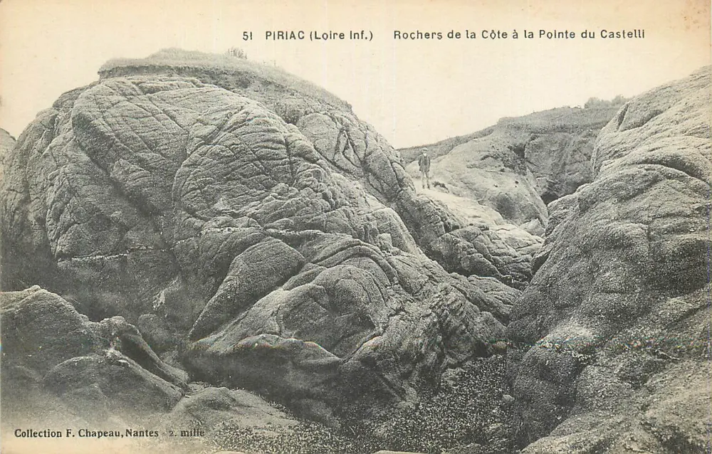 Rochers de la Côte à la Pointe du Castelli — Piriac (Loire-Inf.) — Sammlung F. Chapeau, Nantes, Nr. 51 - Vorderseite