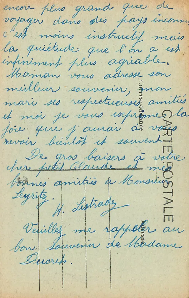 Gluges — Ufer der Dordogne und Felswand von Mirandol — Verlag Brive - Rückseite