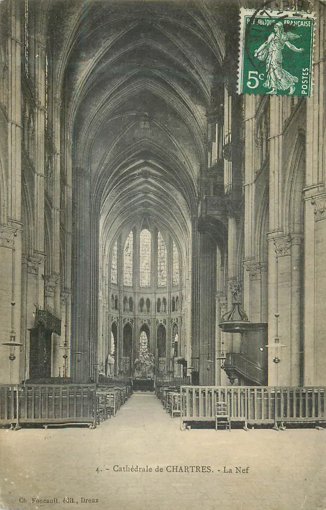 Cathédrale de CHARTRES — La Nef — Ch. Fonceault, édit., Dreux - Frente