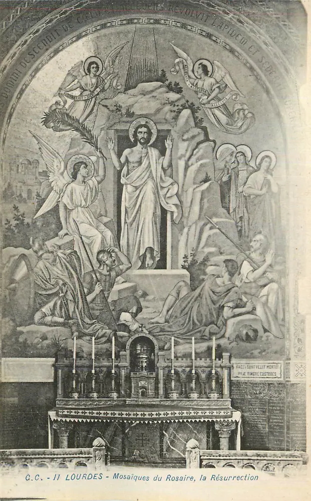 Lourdes - Mosaïques du Rosaire, la Résurrection — C.C. - 11 - Recto