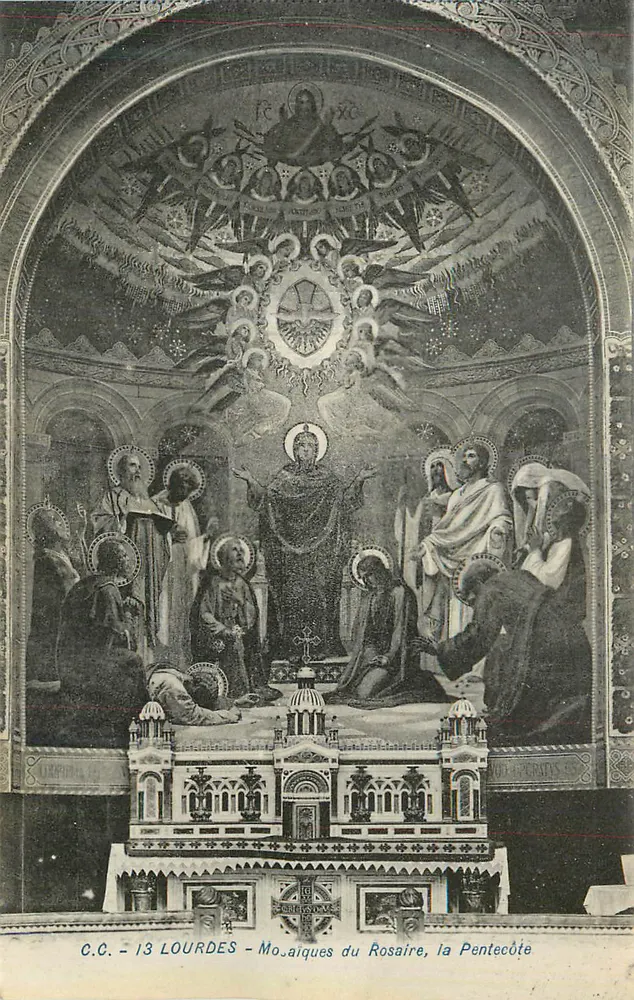 Lourdes — Mosaiken des Rosenkranzes, das Pfingsten — C.C. n°13 - Vorderseite