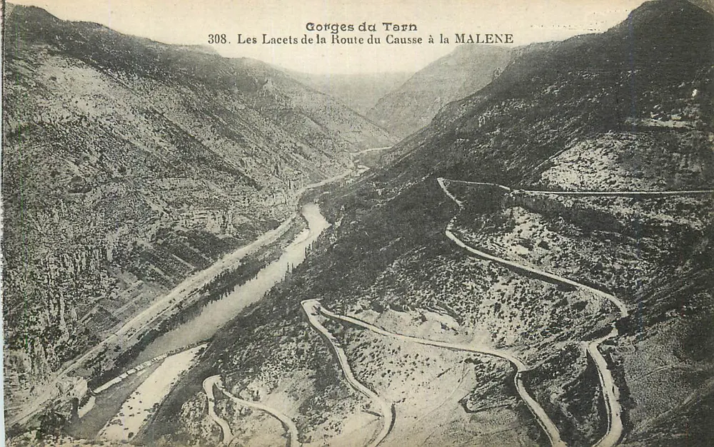 Gorges du Tarn — Les Lacets de la Route du Causse à la Malene — n° 308 - Vorderseite