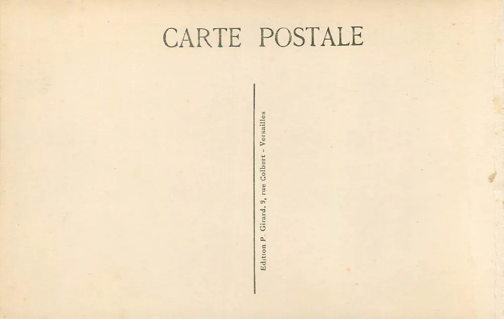 Versailles — Der Park - Königliche Allee und Apollonbecken — Edition P. Girard, 9, rue Colbert, Versailles - Rückseite