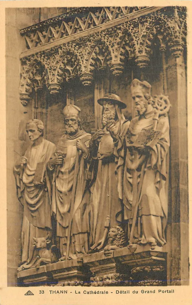 Thann - Die Kathedrale - Detail des Großen Portals - Vorderseite