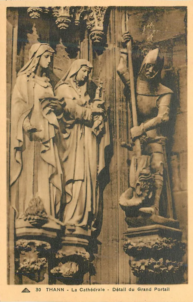 Thann - Die Kathedrale - Detail des Großen Portals - Vorderseite