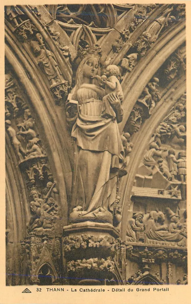 Thann - Die Kathedrale - Detail des Großen Portals - Vorderseite