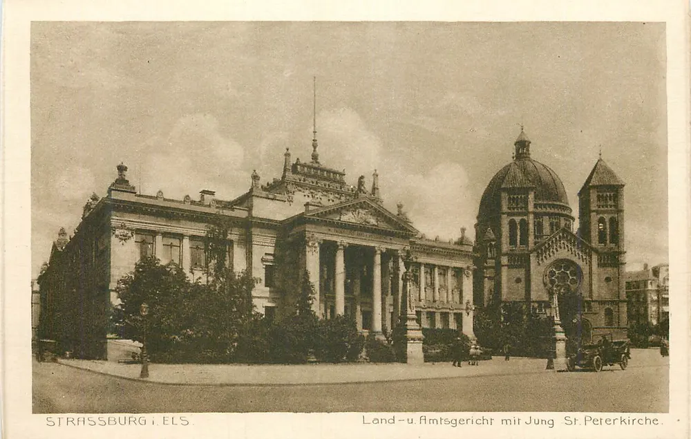 Strasbourg i. Els — Land- und Amtsgericht mit Jung St. Peterkirche — Ludwig Bremer - Recto