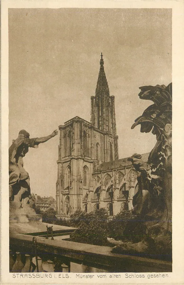 Strasbourg i. ELS. — Cathédrale vue depuis l'ancien château — éditeur Ludwig Bremer, n°3 - Recto