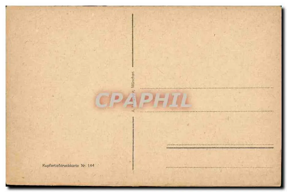 Munich — Odeonsplatz avec Feldherrnhalle et Théâtinerkirche — Kupfertiefdruckkarte Nr. 144 - Verso