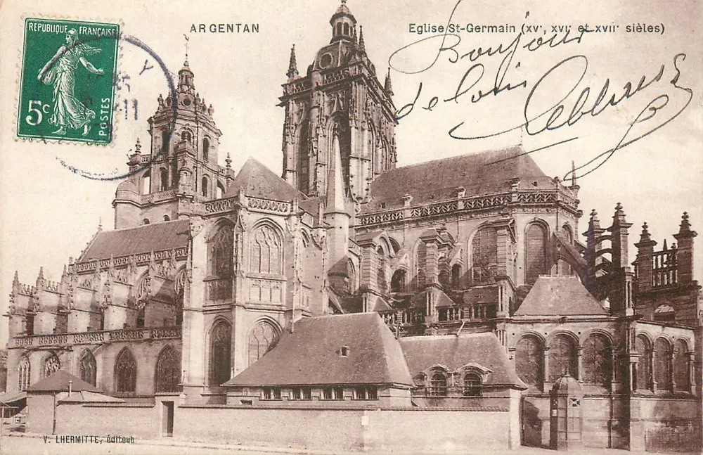 Argentan — Kirche Saint-Germain (15. bis 17. Jahrhundert) — V. Lhermitte, Sàltaub - Vorderseite