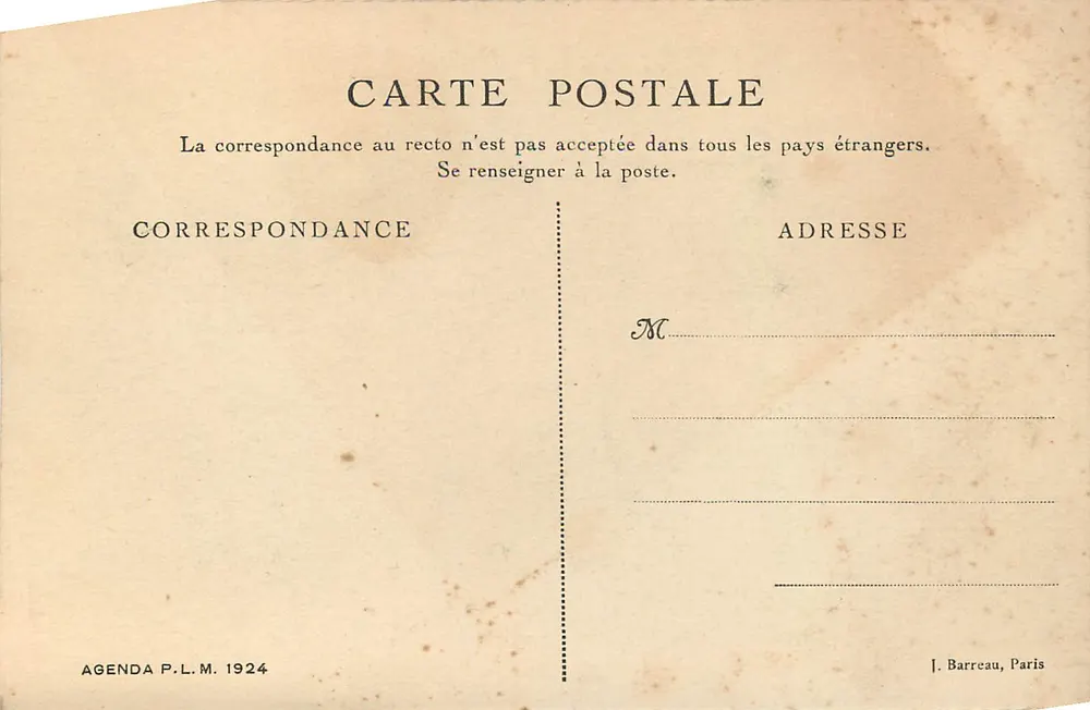 Dauphiné — Vale do Vénéon. O plano do lago — Agenda P.L.M. 1924 - Verso