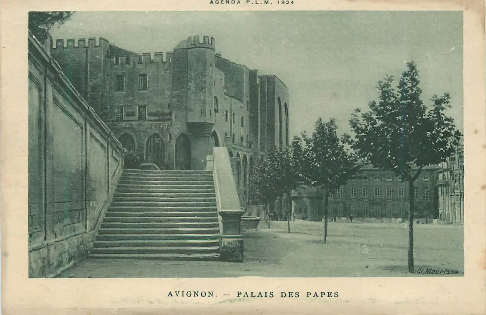 Avignon — Palácio dos Papas — Agenda P.L.M. 1924, Cl. Meurisse - Frente