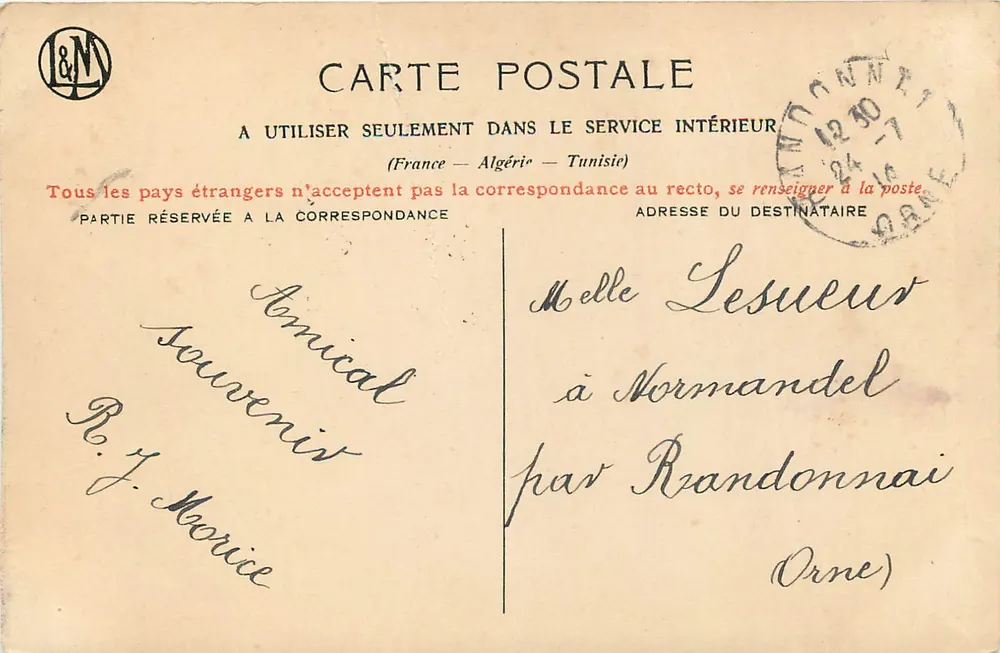 Dinard. Ponta da Malouine — E. Leschieux — editor L&N - Verso