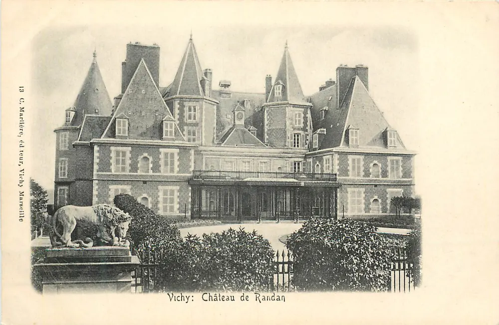 Vichy: Kasteel van Randan — uitgever C. Marlière, Vichy, Marseille - Voorkant