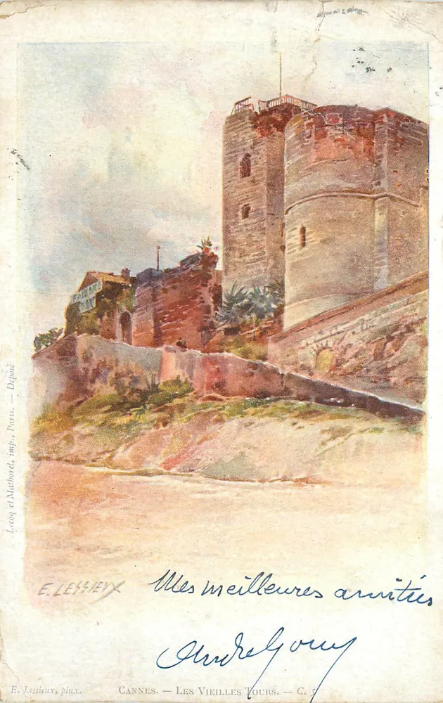 Cannes — As Velhas Torres — E. Lesseux, impr. Paris - Frente