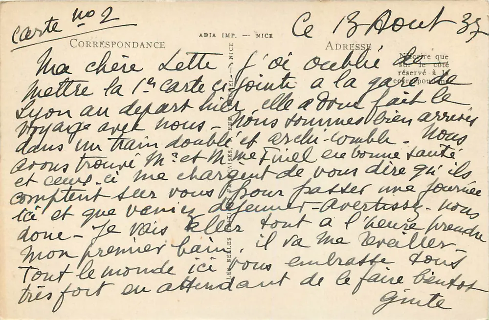 Juan-les-Pins — La Pinède et l'Escadre — LL - Verso