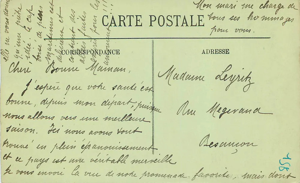 Cap Martin — Vista de Menton — editor LL, n°8 - Verso