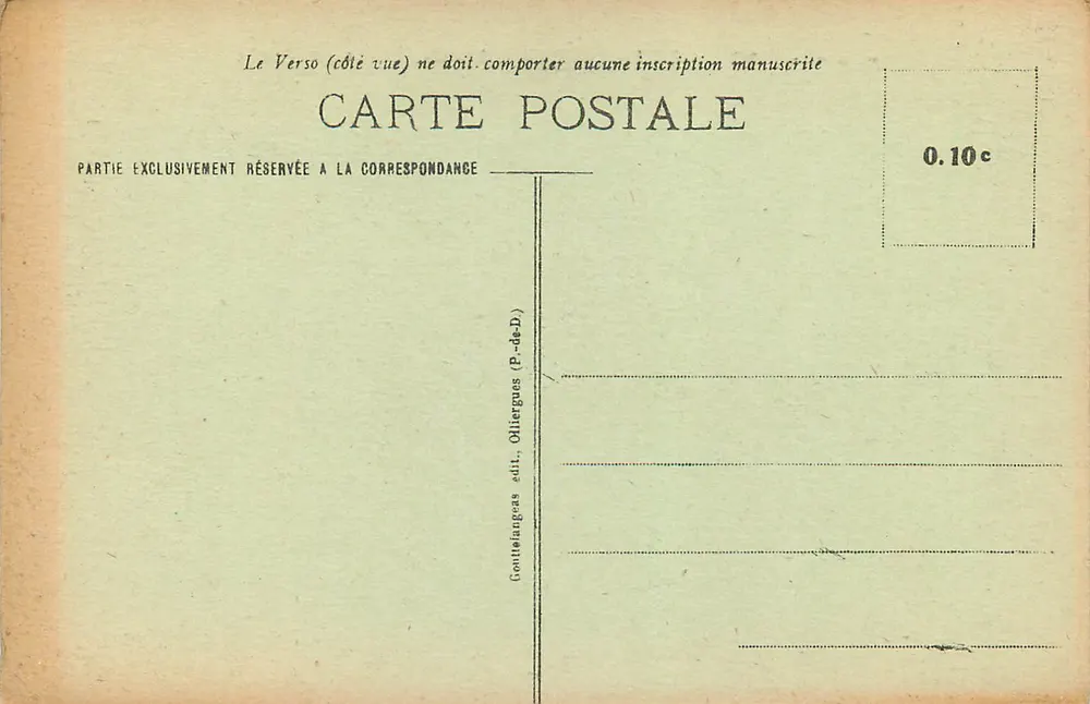 Clermont-Ferrand — Vista geral — Gentilanges édit. n° 1108 - Verso