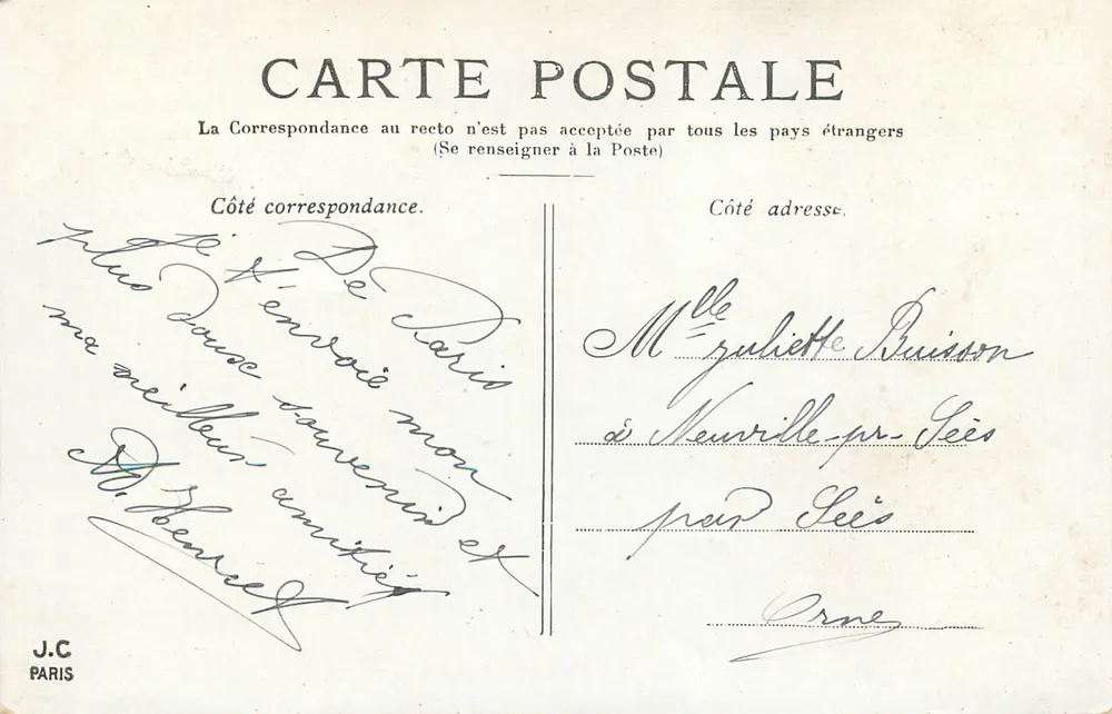 Paris — O Hotel de Ville — J.C. Paris - Verso