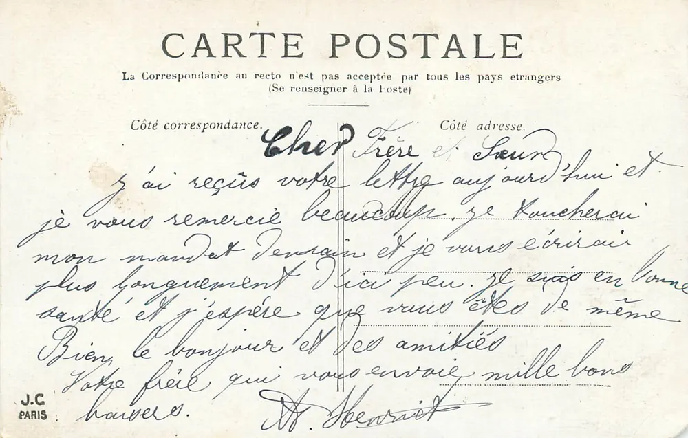 Paryż — Most Alexandre III — J.C. Paris - Rewers
