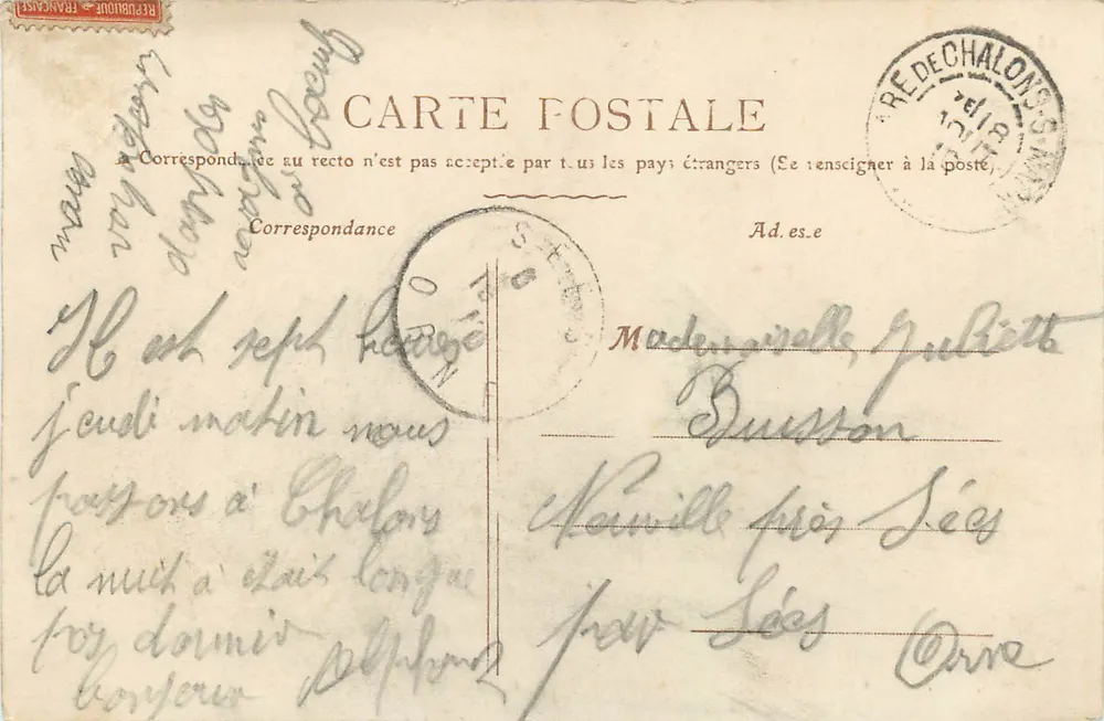 Chalons-sur-Marne — Église Notre-Dame et canal — Phessson, édit. Chalons-sur-Marne - Verso