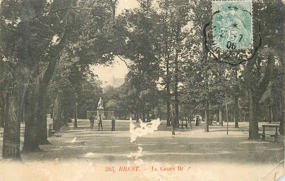 BREST — Le Cours Drion — éditeur imprimeur non visible, n° 385 - Frente