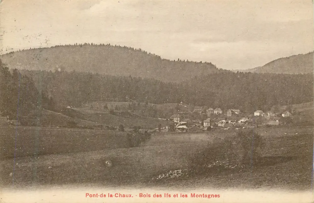 Brücke von La Chaux — Buchenholz und die Berge — Simi-Bromure A. Bréger Frères Deposited - Vorderseite