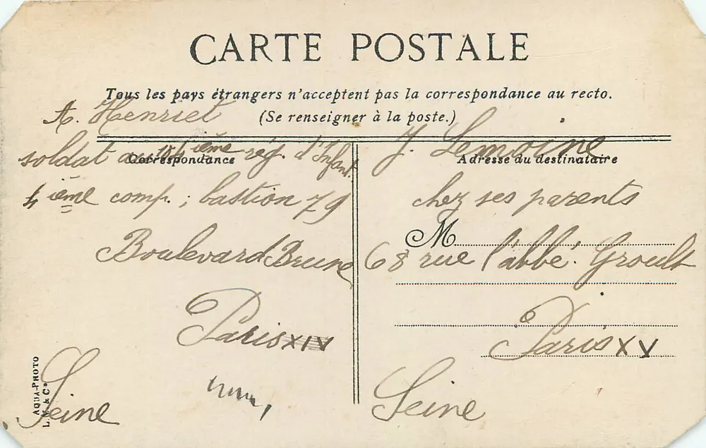 St Érict, Les Trois Fonts de Gouëau — vue industrielle avec ponts et chemin de fer - Verso