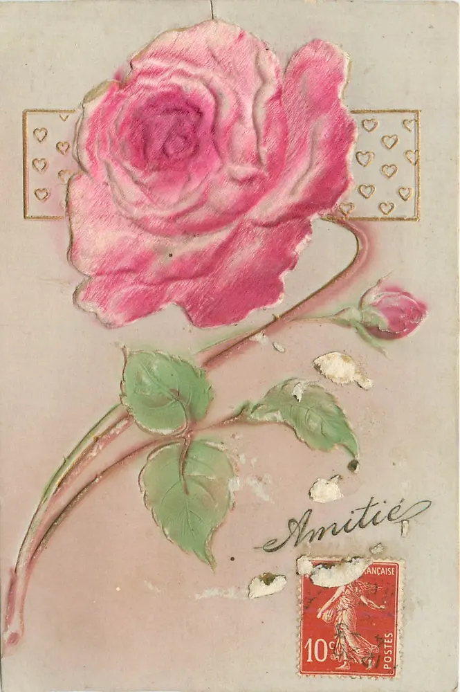 Rosa — carta de amizade — editor desconhecido - Frente