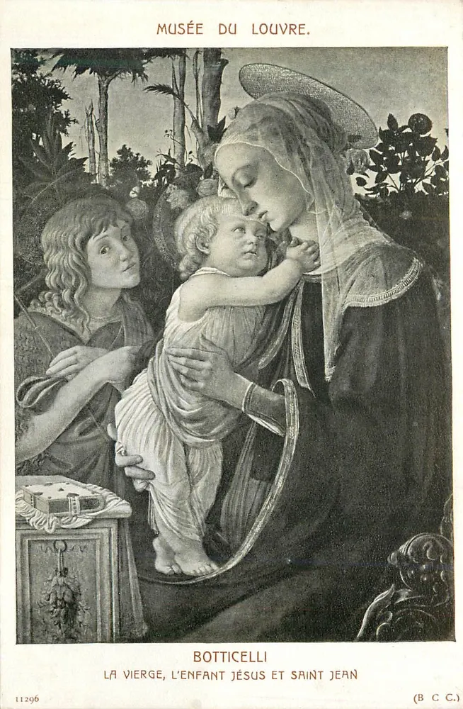 Musée du Louvre — Die Jungfrau, das Kind Jesus und der Heilige Johannes — Botticelli — (B C C.) - Vorderseite