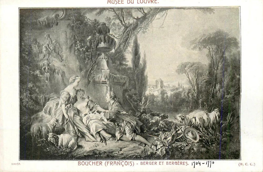 Boucher (François) - Berger et Bergères — Musée du Louvre — B.C.C. n° 10035 - Recto