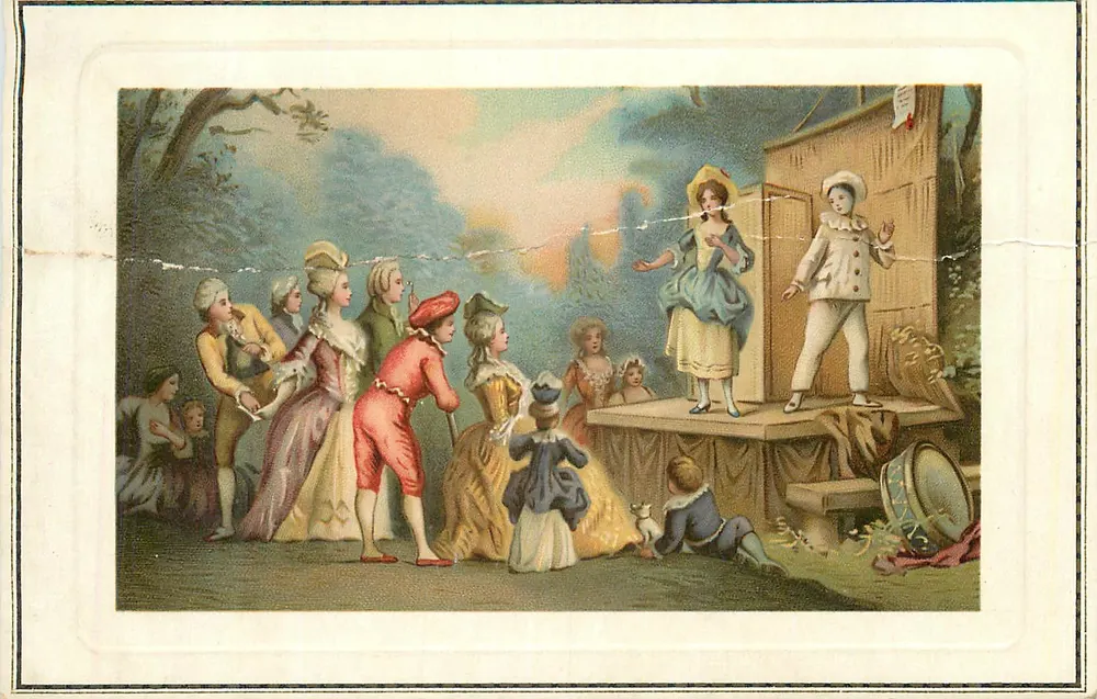 मारियोनेट का नाट्य — बाहरी थिएटर के दृश्य — मेइस्नर & बुचलेपिग, श्रृंखला 1574 - आगे