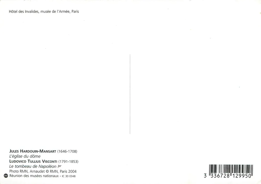 Túmulo de Napoleão — Hotel dos Inválidos, museu do Exército — Foto RMN, Paris 2004 - Verso