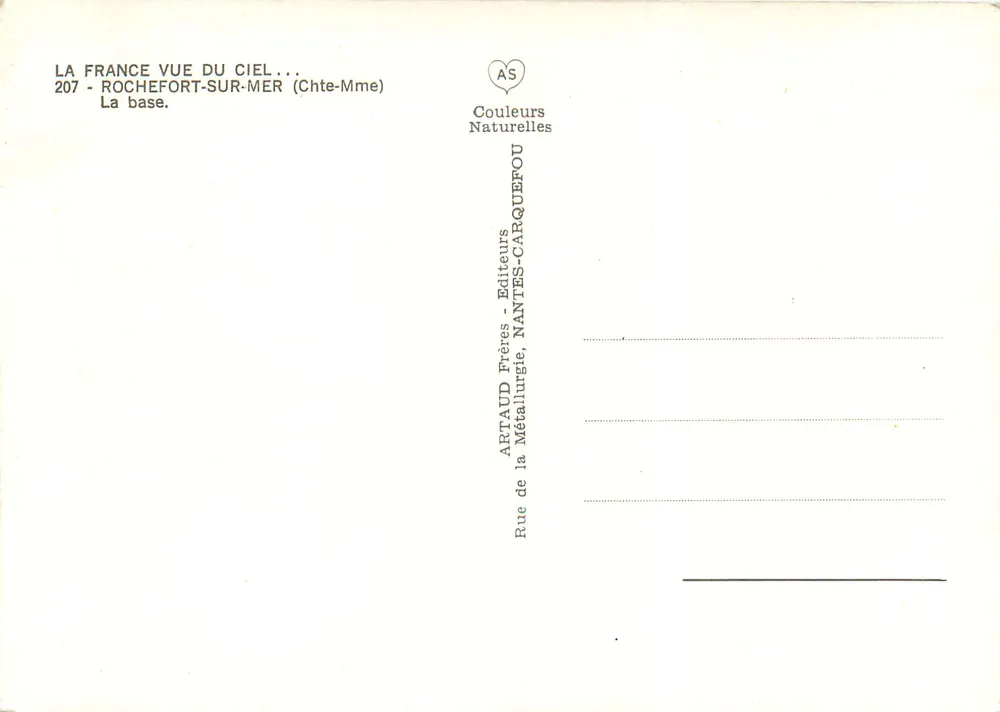 Rochefort-sur-Mer — Die Basis — Artaud Frères, Nantes - Rückseite