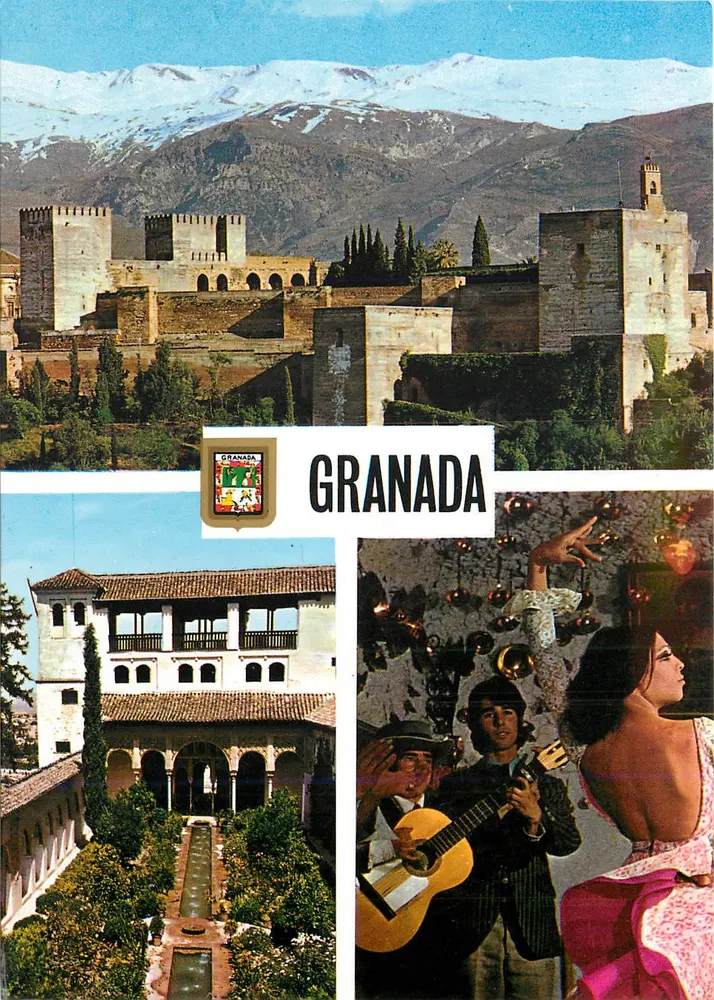 Granada — Alhambra, Pátio da Acequia, Zambra gitana — L. Dominguez, S.A. - Frente