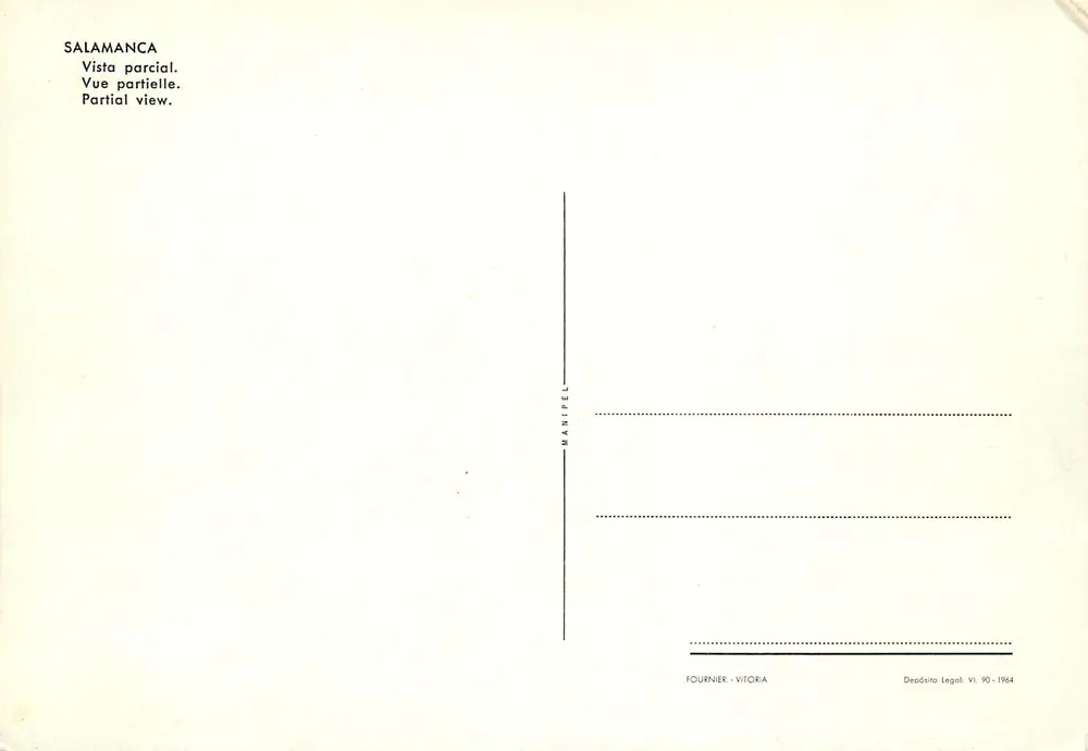 सलामांका — आंशिक दृश्य — फौर्नियर - विटोरिया, श्रृंखला VI.90, 1964 - पीछे