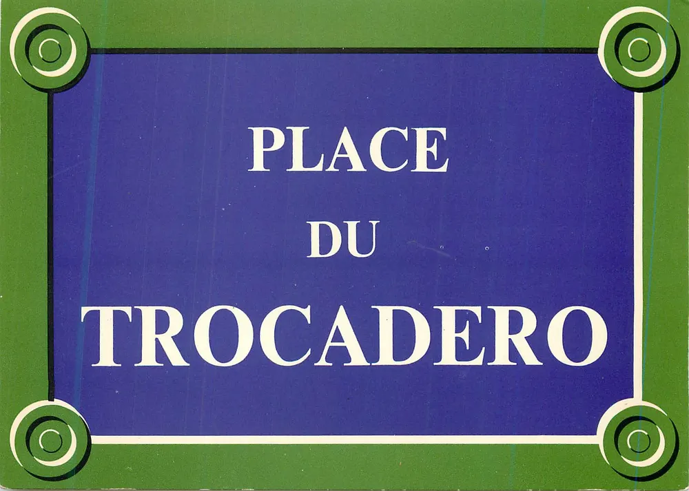 Praça do Trocadéro — placa de rua — série Publistar 'placas de ruas de Paris' n°4 - Frente