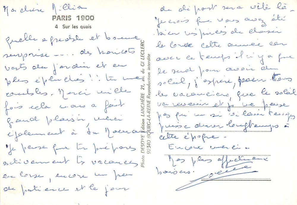 Paris 1900 — Nos cais — Foto Desoye, edição Lanchère - Verso